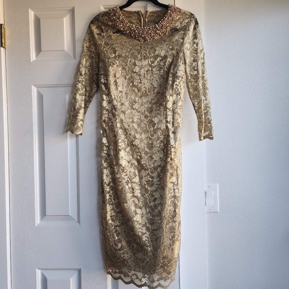 Teri Jon Cocktail lace midi dress